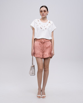 Twinset White top with floral patch 251LM2PEE