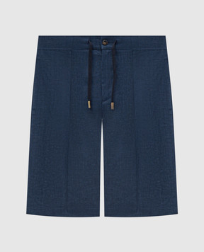 CAPOBIANCO Blue linen Bermuda shorts 18M851LL00