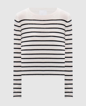 Allude White wool and cashmere jumper with crystals 24517820