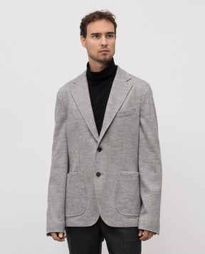 Peserico Gray checked wool jacket R51030J002724