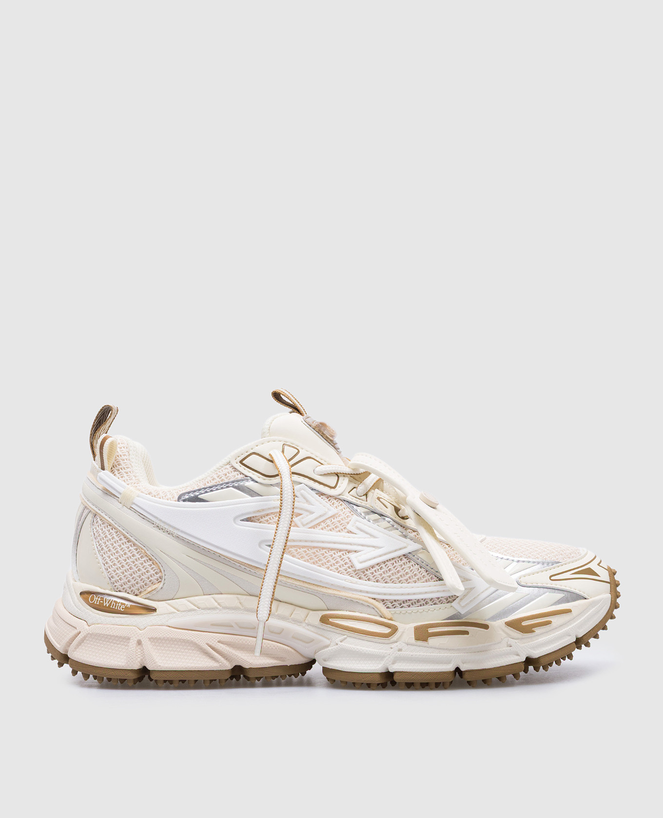 

Beige sneakers ow be right back with embossed logo Off-White