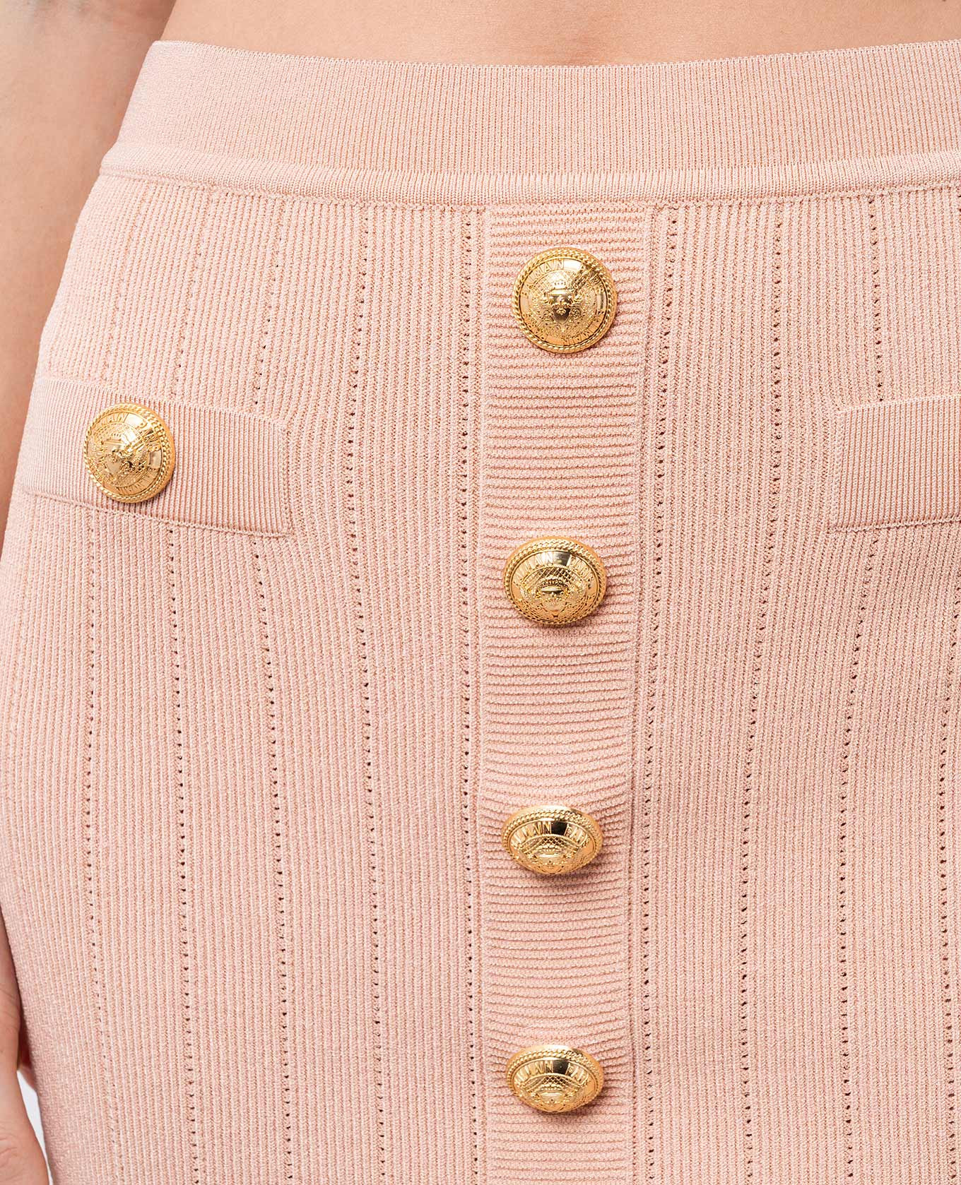 Pink patterned mini skirt Balmain 5