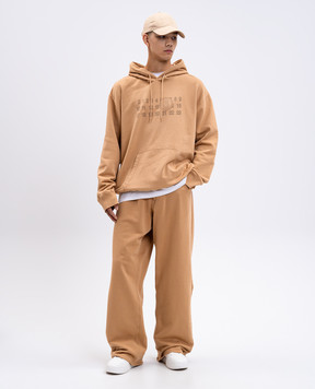 Maison Margiela MM6 Brown hoodie with logo print SH0GU0035M25025