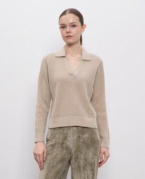 Peserico Beige wool and cashmere sweater with sequins A99323F0709289