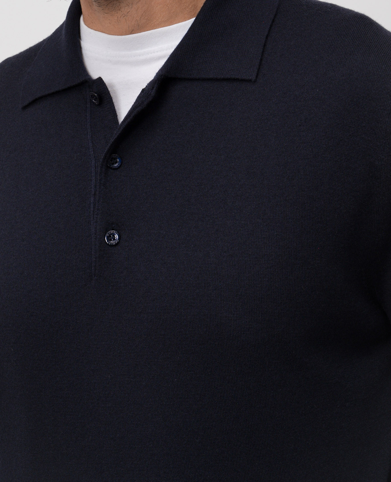 

Blue cashmere polo shirt Canali