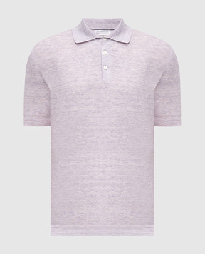 Brunello Cucinelli Purple polo with linen M2L00315