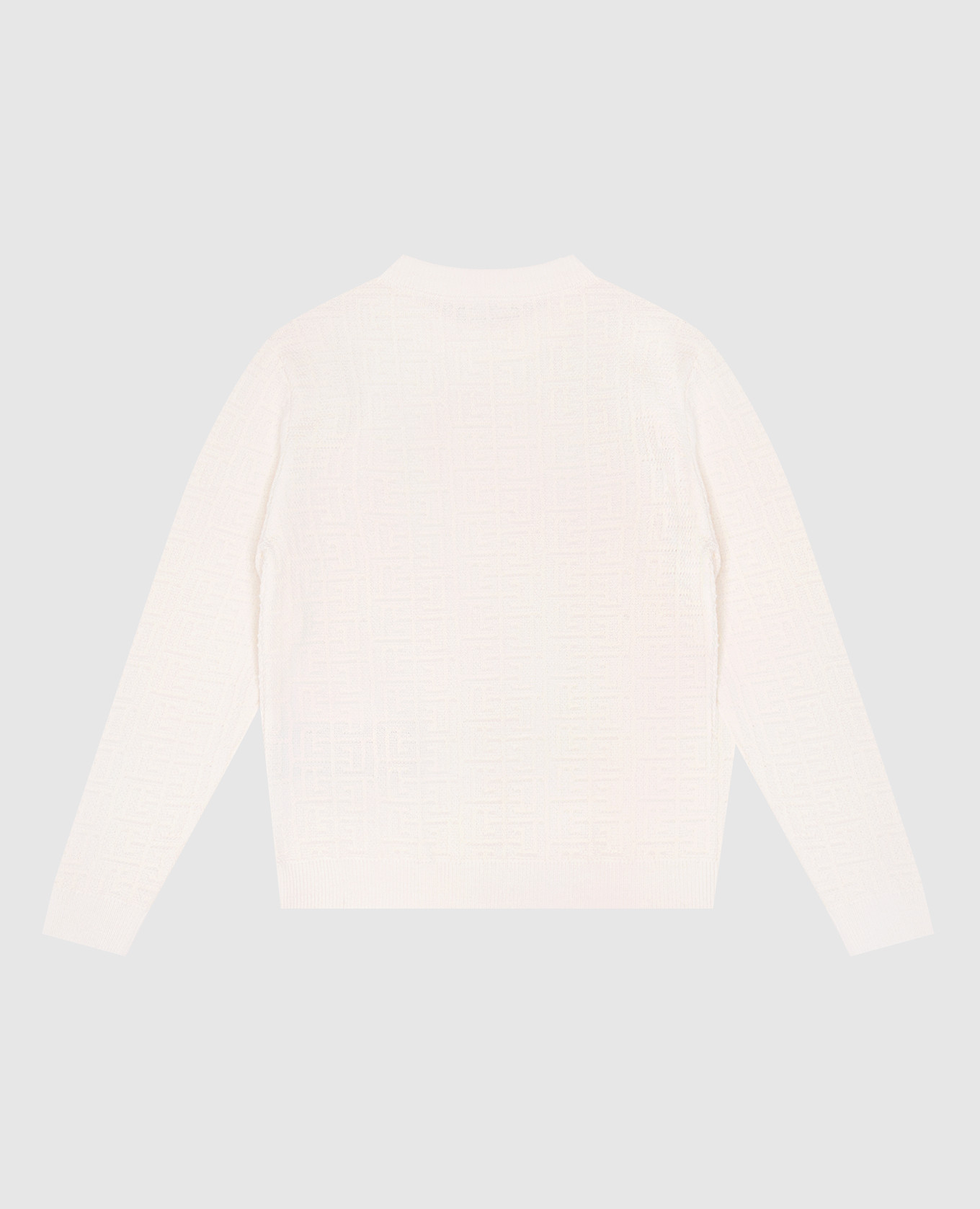 Children's beige wool sweater with monogram pattern Balmain 2