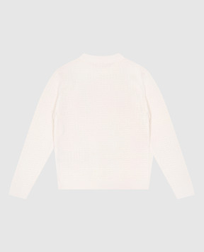 Balmain Children's beige wool sweater with monogram pattern BX9P30W0012810