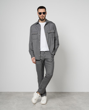 Marco Pescarolo Gray shirt NEXT made of wool and silk NEXT4922