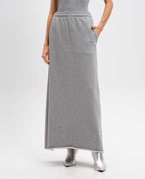 Vetements Gray maxi skirt with logo embroidery WA65SK120G