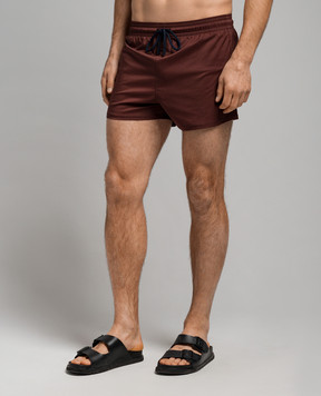 Vilebrequin Brown logo swim shorts MANH9E00