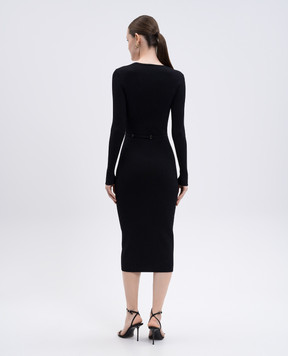 Twinset Black ribbed midi dress 252TP3352