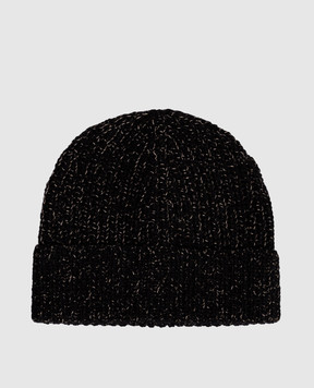Brunello Cucinelli Black hat made of wool, silk and cashmere MRI94910