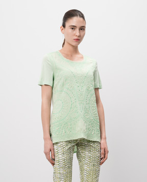 Roberto Cavalli Green T-shirt with embroidery XPR623