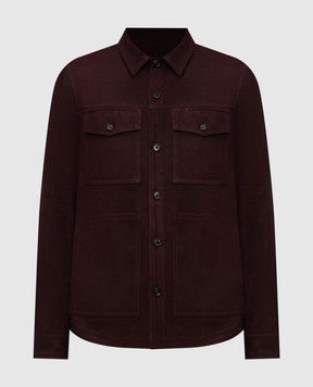 ISAIA Burgundy nubuck shirt jacket LU0133PLW61