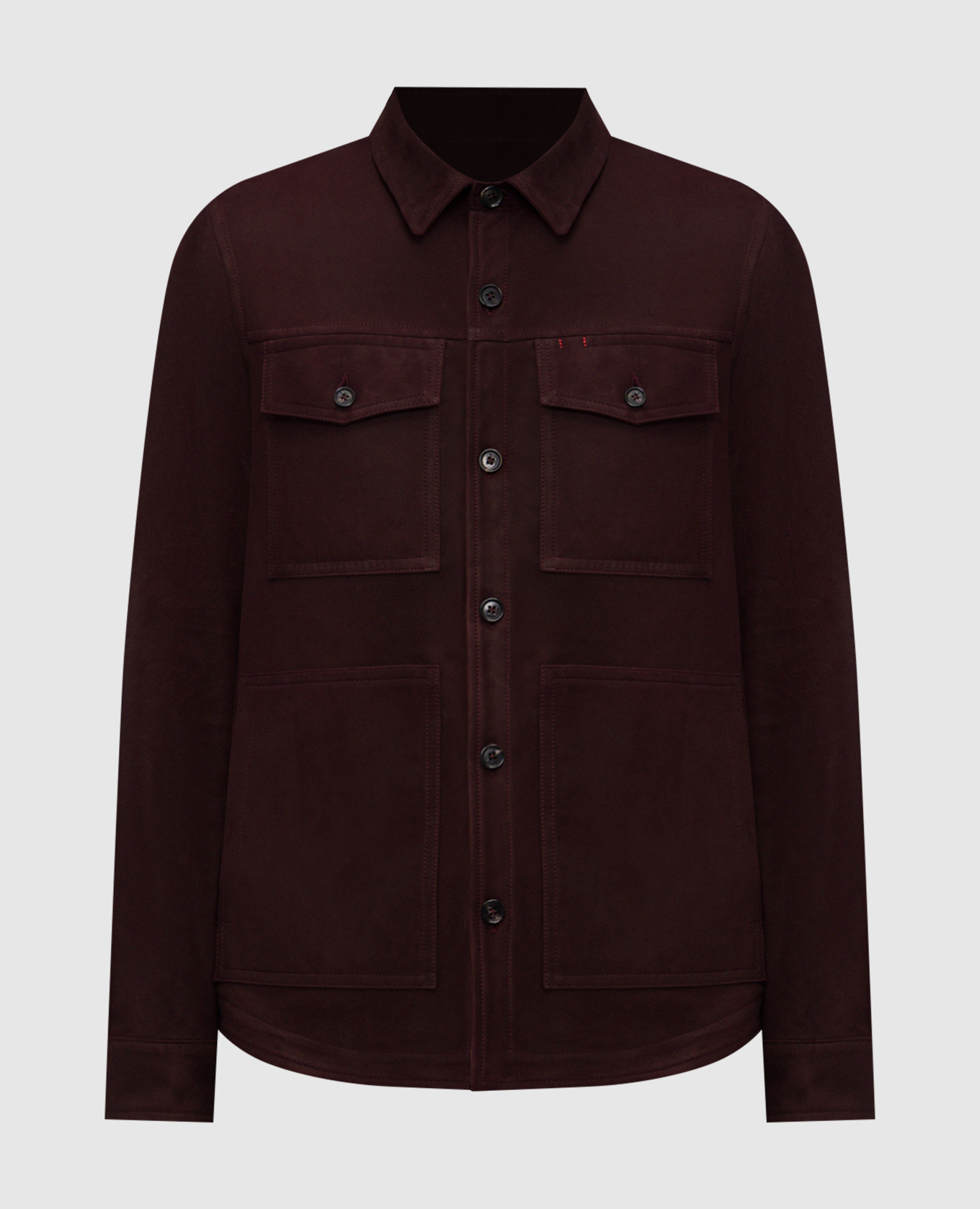 

Burgundy nubuck shirt jacket ISAIA
