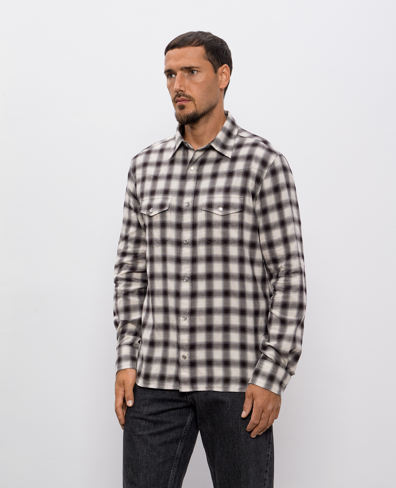 

Western-style plaid shirt Tom Ford, White