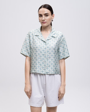 AMIRI Green MA QUAD silk blouse AWSTCA1030