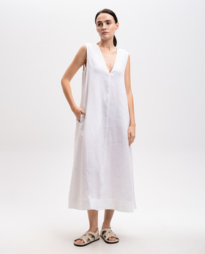 Asceno White linen dress Nisha D047F39C02