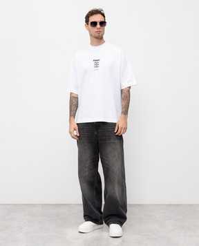 Vetements White T-shirt with logo print UH76TR650Wm