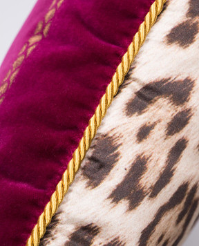 Roberto Cavalli Pink animal print logo monogram decorative pillow H0100000019C119