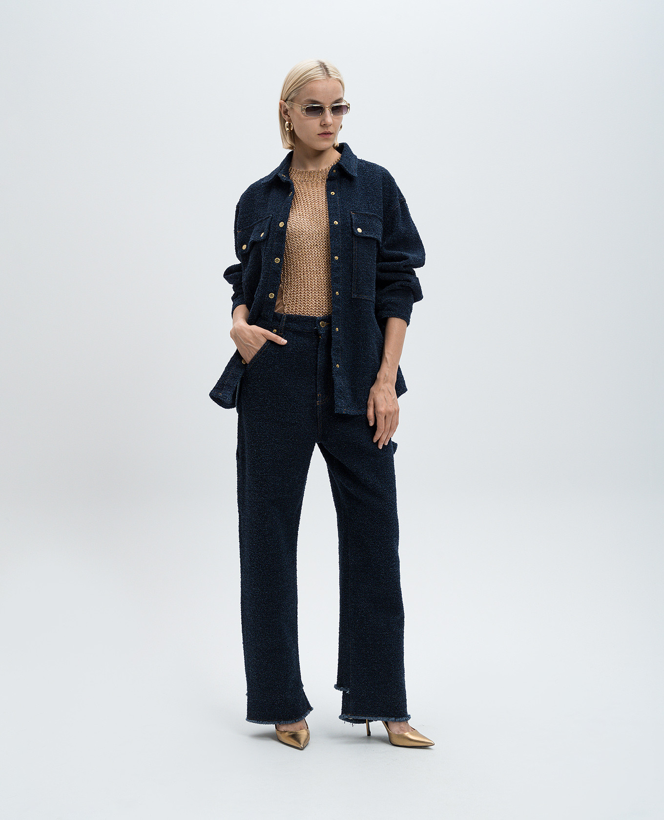 Blue jeans with bouclé DARKPARK 2