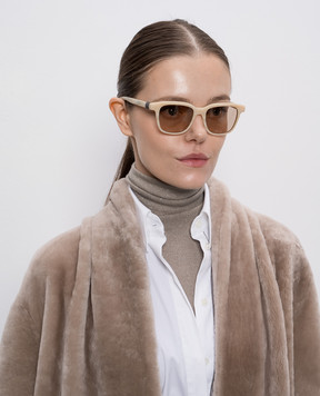 Brunello Cucinelli Beige sunglasses with a monil chain MOCGEMMV06