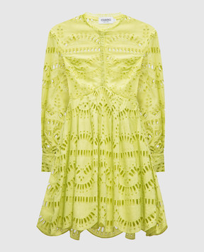 Charo Ruiz Franca green shirt dress with broderie embroidery 243619