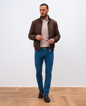 Enrico Mandelli Blue jeans with logo patch 0MIAMI5259