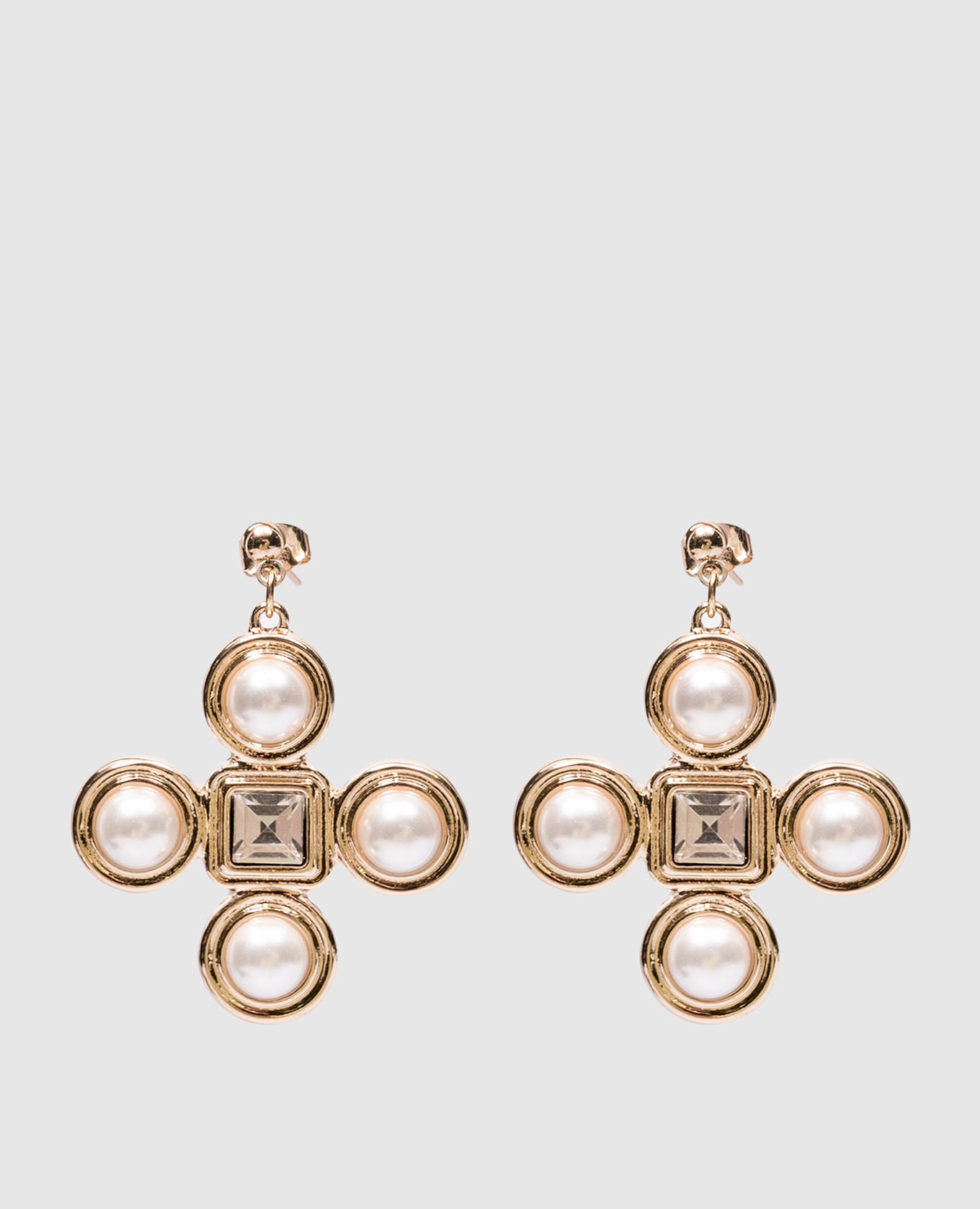 

Golden beaded earrings with a logo Twinset, Золотистый