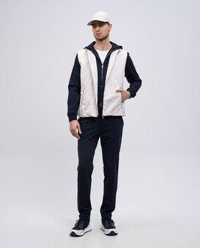 MooRER Beige SENIO vest with silk SENIOSI