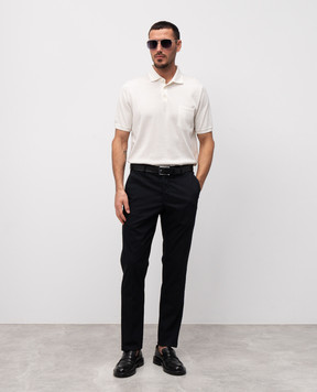 Marco Pescarolo Black Vento chinos with silk VENTO5103