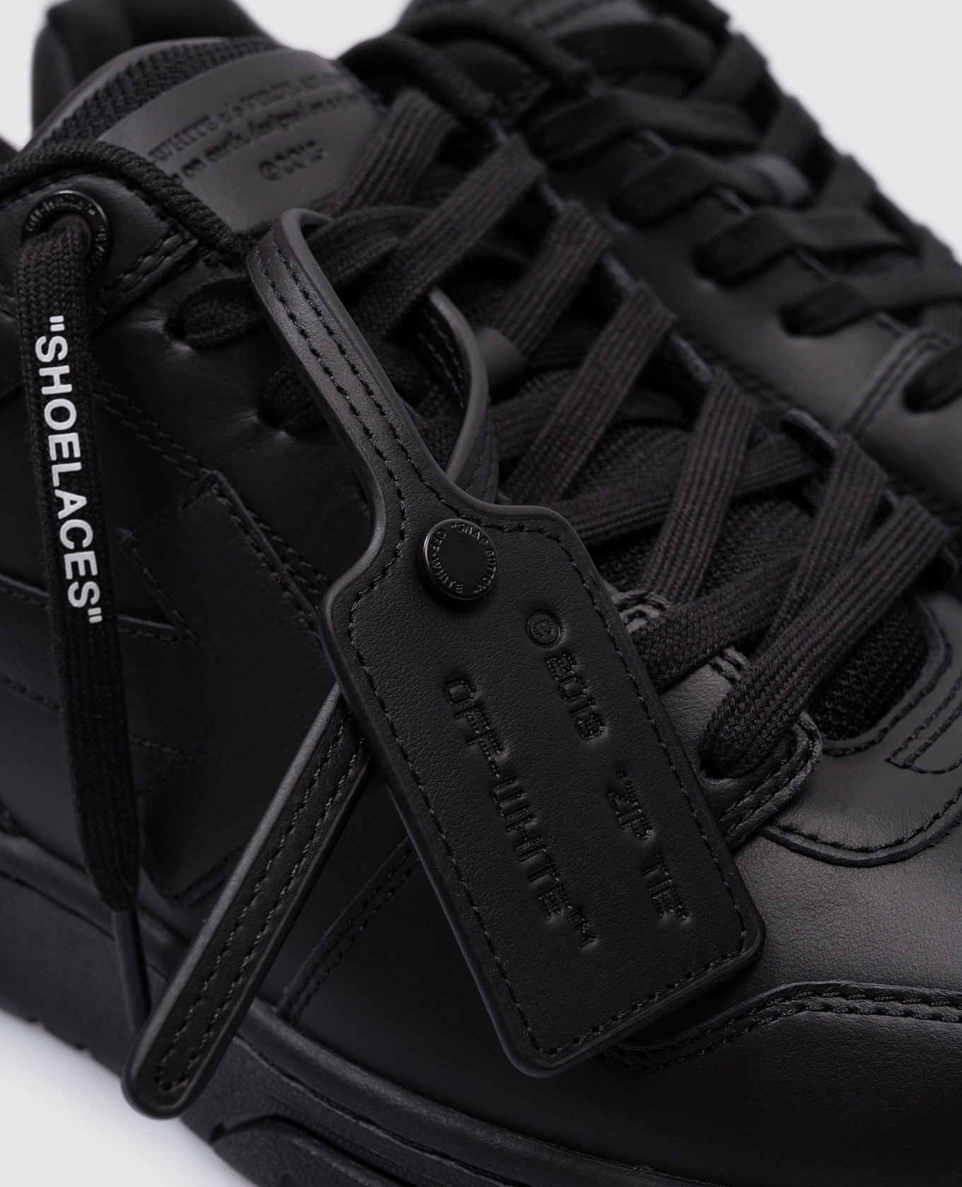 

OUT OF OFFICE black leather sneakers Off-White