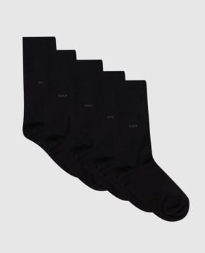 CDLP Set of black socks with logo pattern MSO006012025