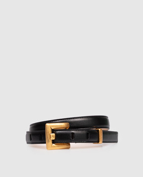 Balmain Anthem Black Leather Belt FN1WJ191LSLX