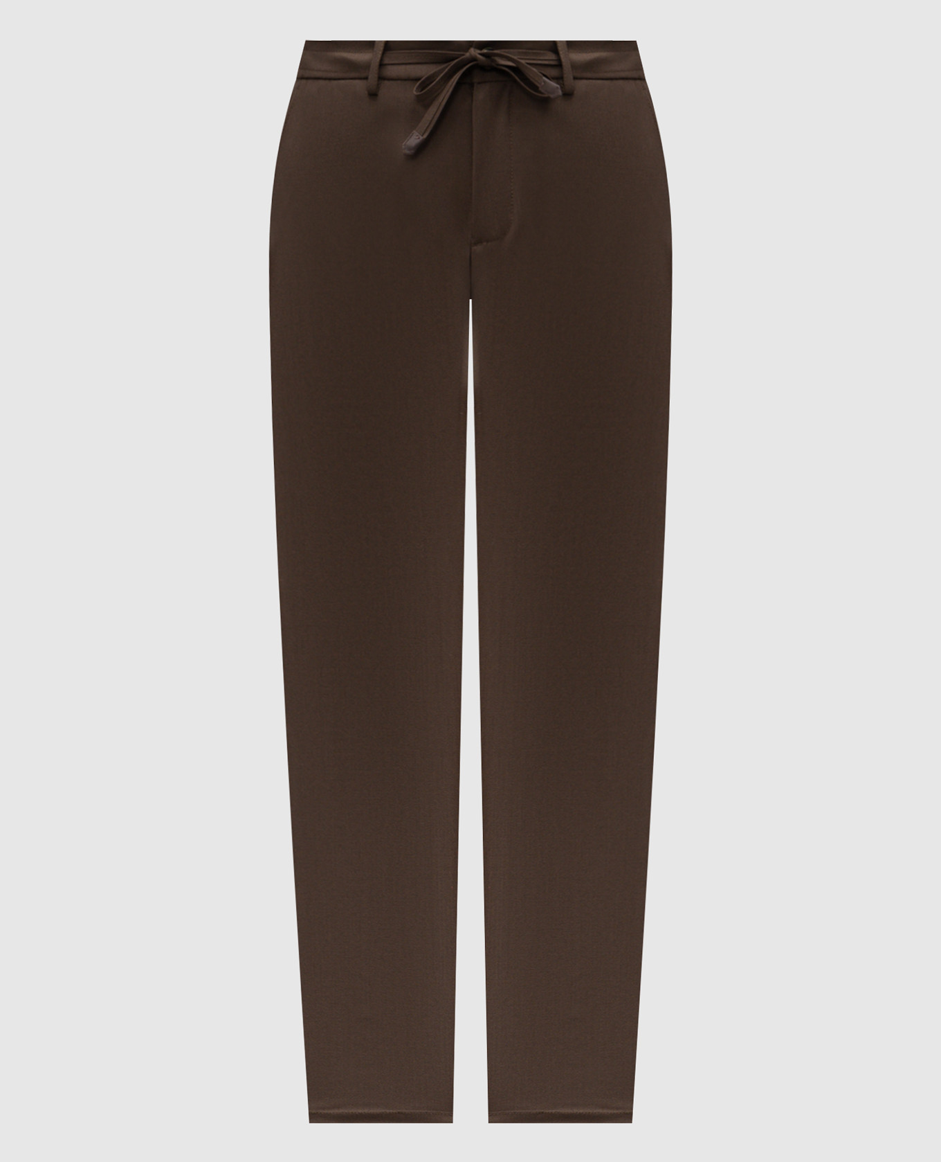 Brown wool drawstring pants Canali