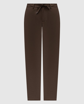 Canali Brown wool drawstring pants AS04998U1659
