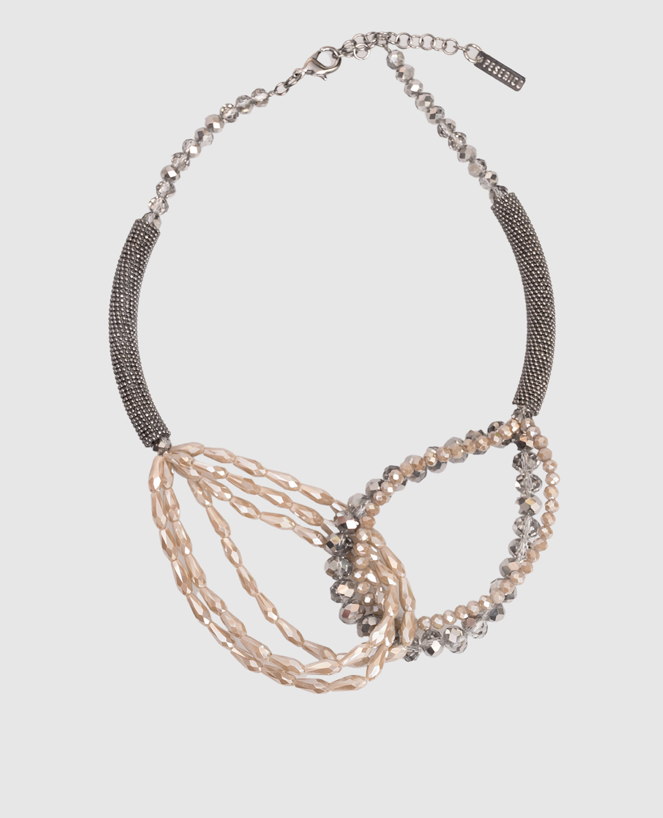 

Necklace with beads and monil chain Peserico, Grey