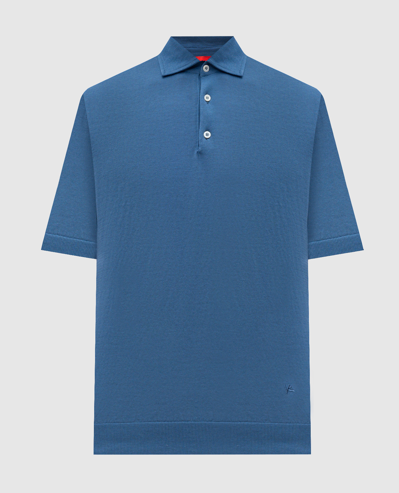 

Blue polo shirt with emblem ISAIA
