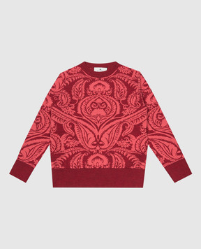 Etro Children's red sweater made of wool in the VENUS pattern GV9P50W00331216