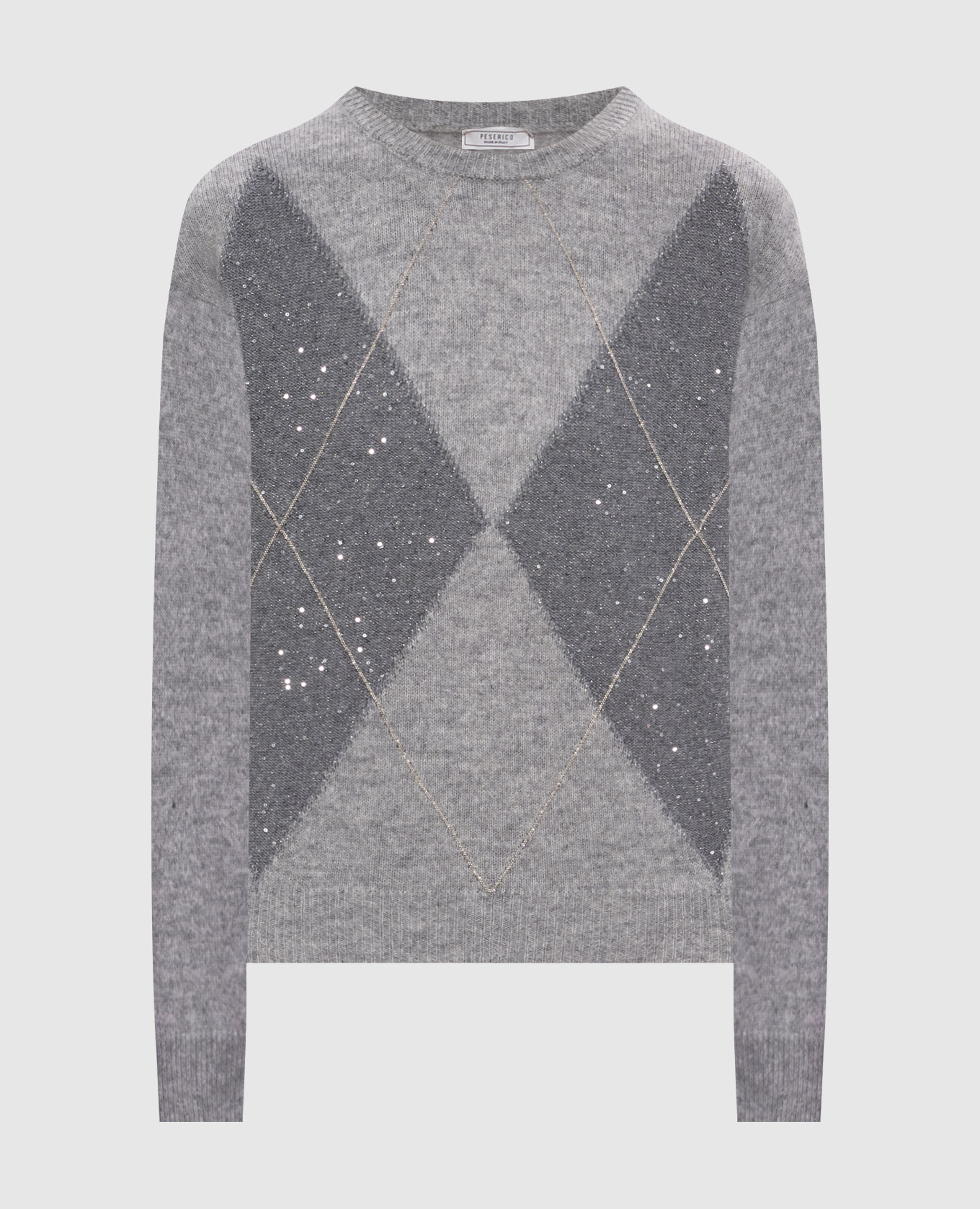 

Gray wool, silk and cashmere sweater with sequins Peserico, Grey