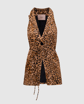 Twinset Brown animal print vest 252TP2473