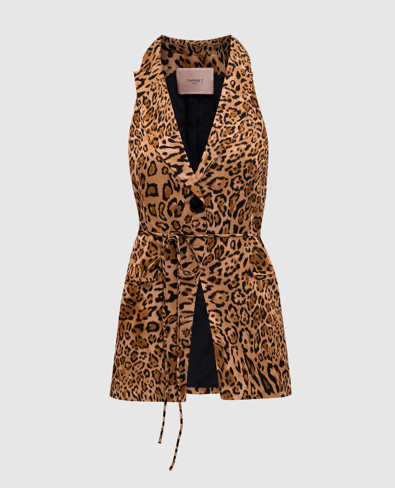 Brown animal print vest Twinset
