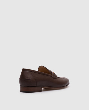 Valentino Brown leather loafers with VLogo Signature emblem 7Y2S0K73ZWD