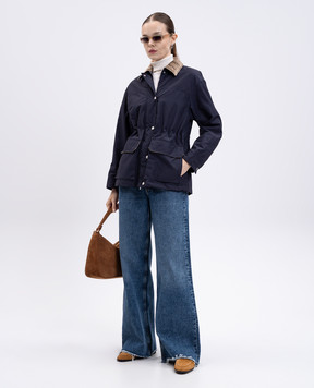 Peserico Blue jacket with brand patch A210187312C