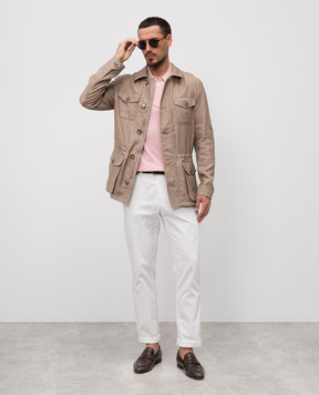 Enrico Mandelli Brown linen, wool and silk jacket 1T540A5610