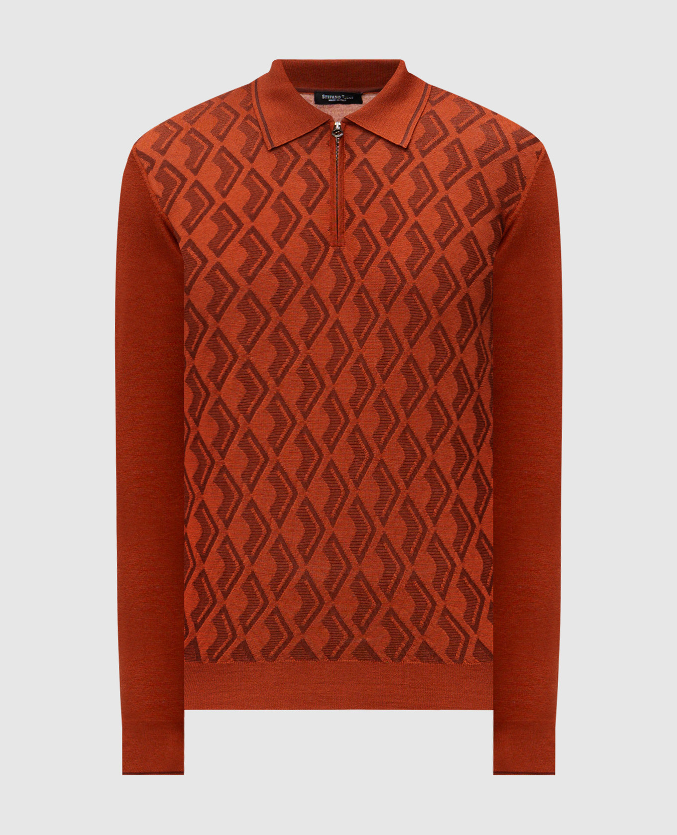 

Brown wool, silk and cashmere polo with monogram Stefano Ricci