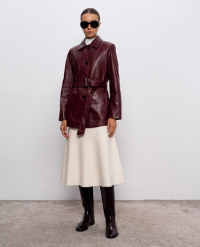 Max Mara Burgundy leather jacket TOLMIN TOLMIN