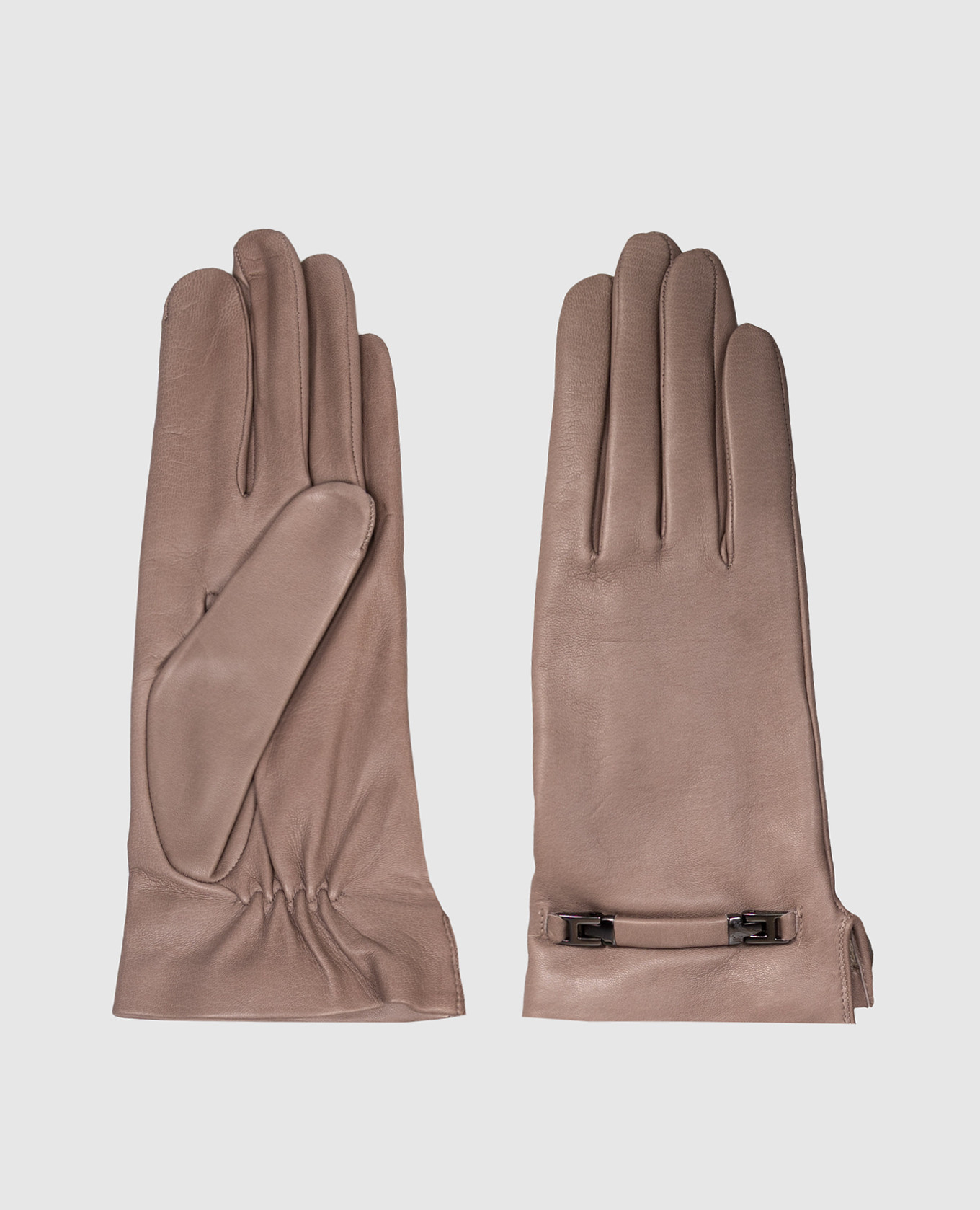 Beige leather gloves Sermoneta Gloves