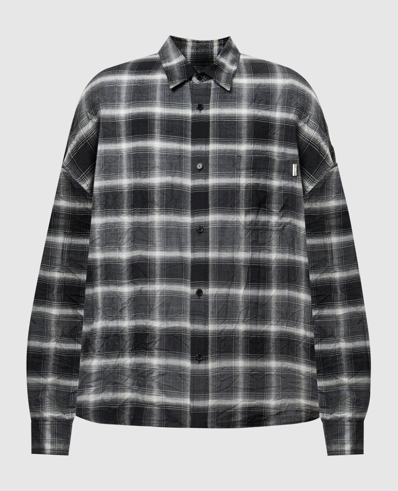 

Black checkered shirt with a reaper effect Juun.j, Grey